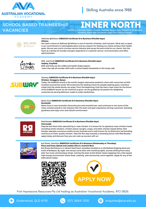 School Based Traineeship - Inner North-2
