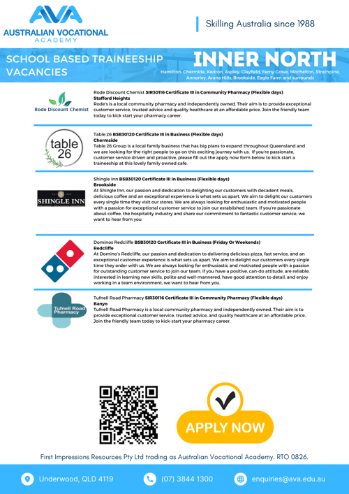 School Based Traineeship - Inner North-3